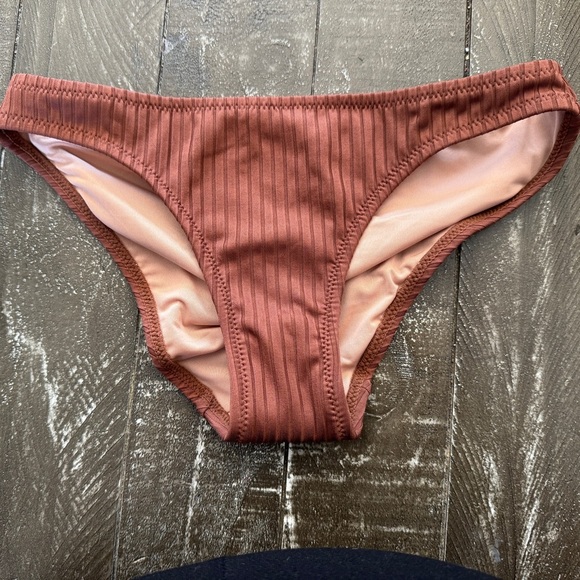 J. Crew Wide Rib Bikini Bottom Size XXS Hipster Full Coverage Brown‎ BM453 New! - Picture 3 of 8